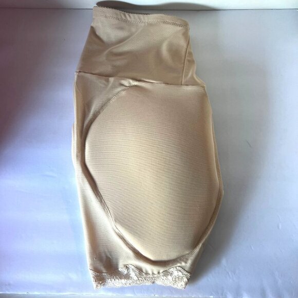 High-Waist Nude Hip Enhancer Shapewear Shorts With Lace Trim Size Large - Picture 5 of 10
